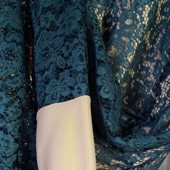 Forrest Green Lace Dress with tan sewn in slip - Picture 3 of 5